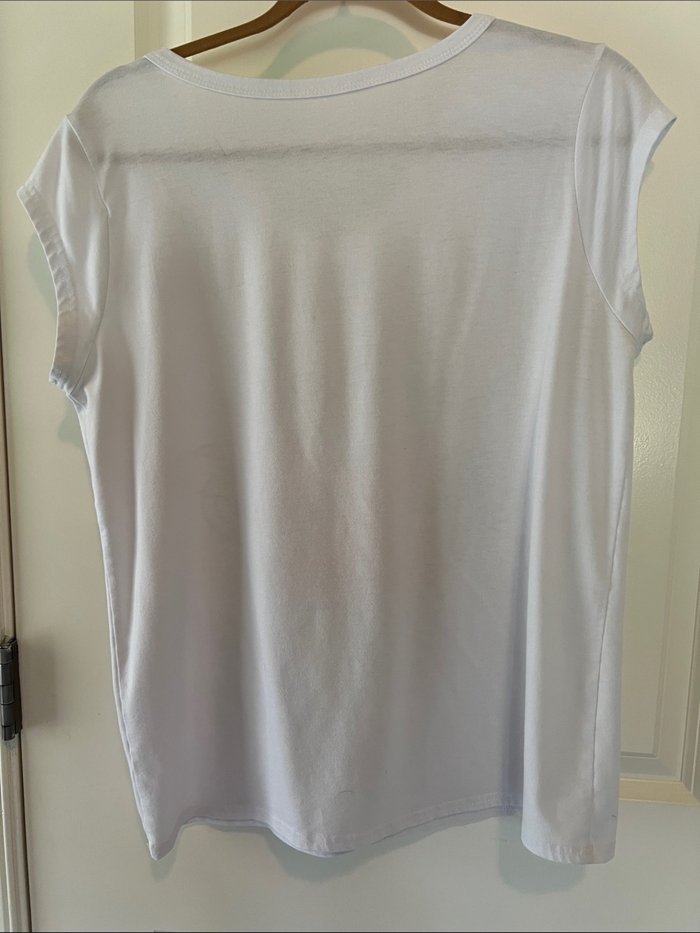 White V-Neck Graphic Tee - Orange Veuve Cliquot champagne logo - Picture 2 of 2